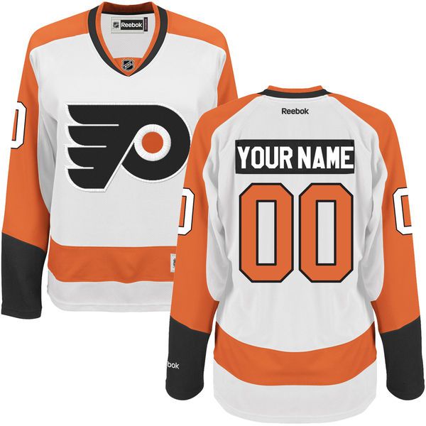 Reebok Philadelphia Flyers Women Premier Away Custom NHL Jersey - White->customized nhl jersey->Custom Jersey